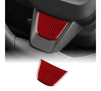 KUNGKIC for Seat Ibiza 2012-2014 Accessory Carbon Fibre Interior Trim Car Steering Wheel Cover Trim Cool Decal Self-Adhesive Auto Parts RHD (Red, TypeB)
