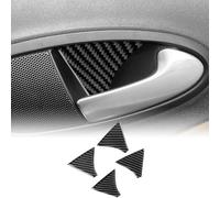 KUNGKIC for Seat Leon 2005-2012 Accessories Carbon Fibre Interior Trim Car Door Inner Bowl Frame Sticker Self-Adhesive Decal Cool Auto Parts RHD (Black)
