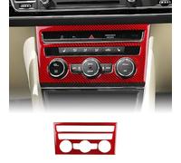 KUNGKIC For Seat Leon 2013-2020 Accessories Carbon Fibre Interior Trim Car Center Control Air Conditioner Outlet Panel Frame Self-adhesive Decal Cool Auto Parts RHD (Red)