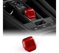 KUNGKIC for Seat Leon/Cupra Leon/Cupra Formentor Accessory Carbon Fibre Interior Trim Car Gear Shift Knob Handle Trim Cool Decal Self-Adhesive Auto Parts RHD (Hard Carbon Red)