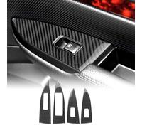 KUNGKIC for Subaru Legacy Outback 2010-2014 Accessory Carbon Fibre Interior Trim Car Door Window Switch Panel Cover Trim Self-adhesive Decal Cool Auto Parts RHD (Black)