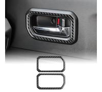 KUNGKIC for Suzuki Jimny 2019-2025 Accessorries Carbon Fibre Interior Trim Car Inner Door Handle Panel Sticker Self-Adhesive Decal Cool Auto Parts RHD (Black, Two Doors)