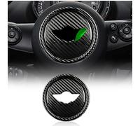 KUNGKIC Real Carbon Fiber Car Steering Wheel Decoration Styling Cover Interior Trim for Mini Cooper Clubman F54 F55 F56 F57 F60 Accessories (Black)