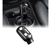 KUNGKIC Real Hard Carbon Fiber Car Gear Shift Knob Handle Trim Sticker Protector Decoration Interior Trim for Mini Clubman Countryman F54 F55 F56 F57 F60 2020-2023 Accessories Auto Parts Gift (Black)