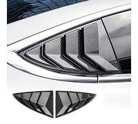 KUNGKIC Set of 2 Rear Side Window Louvers for Tesla Model 3 2017-2022, Window Louvers, ABS, Sunshade, Rain, Exterior Decoration Cool (Glossy Carbon Fiber)