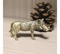 KUNGZUNMOLDS Brass Animal Statue,8.9x4.8cm Heavy Brass Wild Boar Statue for Home Decor Retro Figurines Handmade Animal Sculpture Art Bookcase Display Ornaments