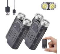 KunHe 2-Pack Mini LED Keyring Torch 1000 Lumens USB-C Rechargeable Torches with Magnet Compact EDC Flashlight Torch for Camping Emergency Work