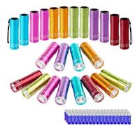 KunHe 24 Pack Small Mini Flashlights for Kids Bulk with Batteries Aluminum LED Flash Lights for Party Favor Camping Gift to Christmas Stocking Stuffers