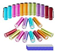 KunHe 24 Pack Small Mini Torches for Kids Bulk with Batteries Aluminium LED Torches for Party Favour Camping Gift