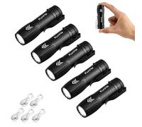 KunHe 5 Pack Small Rechargeable Torch Bulk USB-C Mini High Lumen Torch Clip-on Portable Pocket Flash Light for EDC Emergency Home Use