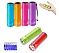 KunHe 6-Pack Mini LED Keyring Torches Small Kid Safety Torch with Lanyard 18 AAA Batteries Included Ideal for Party Bag Fillers for Kids Boys Girls & Toddlers, Pocket Torch for Camping Hiking Gifts