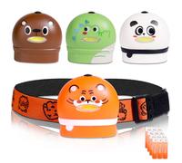 KunHe Kids Head Torch, Battery Powered Kids Outdoor LED Head Torch, 50 Lumens Headlamp for Camping Dog Walking Hiking- Ideal Gifts for Kids Boys Girls, 4 Pack, Batteries Included