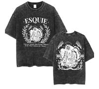 KUNIIS Clair Obscur Expedition 33 Vintage Washed T-Shirt, Unisex Short Sleeve Graphic Tee, S-3XL (Black-18,M)