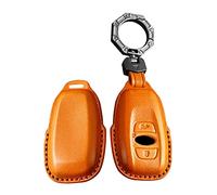 KUNIO Car Key Case Cover fit for Subaru Legacy XV Forester Outback BRZ WRX STI B4 Trezia Crosstrek Ascent Leather Key Case Key Cover Brown