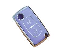 KUNIO Car Key Case Fits Citroen C1 C2 C3 C4 Boxer Fits Peugeot 207 307 407 308 1007 3008 5008 Key Case TPU Key Cover Protective Case 2 Buttons Purple B