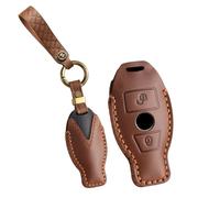 KUNIO Car Key Case Key Case Fits Mercedes Benz GLA GLC GLK CLA A/B/C/E/R/S Class W176 W203 W204 W205 W211 W212 W245 Leather Key Case Accessories 2 Buttons Gifts Brown