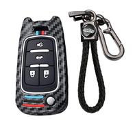 KUNIO Car Key Case Key Cover Fits Buick Regal Verano Fits Chevrolet Volt Equinox Malibu Impala Key Fob 4 Buttons Key Case Black