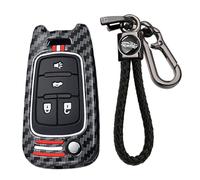 KUNIO Car Key Case Key Cover Fits Buick Regal Verano Fits Chevrolet Volt Equinox Malibu Impala Key Fob 4 Buttons Key Case Red