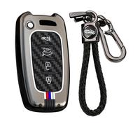KUNIO Car Key Case Key Cover Fits Kia Forte Optima Rio Sedona Sorento Soul EV Sportage NIRO Forte Key Case B Black