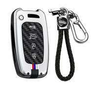 KUNIO Car Key Case Key Cover Fits Kia Forte Optima Rio Sedona Sorento Soul EV Sportage NIRO Forte Key Case B Silver