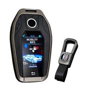 KUNIO Car Key Case Suitable for B-MW Display Key 5 Series 7 Series G01 G02 G05 G07 G11 G12 G30 G31 G32 I8 I12 I15 X3 X4 X5 X7 Protective Metal Key Cover Key Case Key Fob, B Black, B Schlüsselanhänger