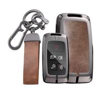 KUNIO Car key cover Car key case passt für Land Rover Discovery 5 2020-up Defender für Range Rover Sport Evoque für Jaguar E-Pace Key shell Car key protector 5 Tasten Braun B