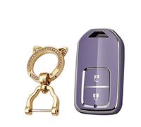 KUNIO Car Key Cover fit for Honda Accord CR-V Jade Civic Spirior Fit City Crosstour HR-V Jazz Key Cover TPU Car Key Case Key Fob Key Case 2 Buttons Purple