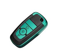 KUNIO Car Key Fob Cover fit for Ford Mondeo Mustang Explorer EcoSport S-Max Ranger Fiesta F150 F250 Key Cover TPU Leather Texture Key Case Car Key Cover Key Protection 3 Buttons Green