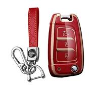 KUNIO Car Key Fob Cover fit for Hyundai Kona i30 Tucson NX4 2019 2020 2021 2022 Key Cover TPU Key Case Key Fob Flip Key Cover Case 3 Buttons Red
