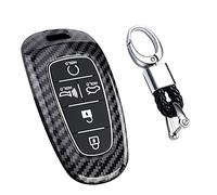 KUNIO Car Key Fob Cover fit for Hyundai Tucson Solaris Sonata Hybrid Nexo NX4 NX8 Ioniq 5 Key Cover Case ABS Key Fob Cover Car Key Case Keychain Keyring 5 Buttons Black