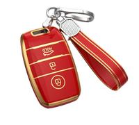 KUNIO Car Key Fob Cover Fit for Kia K3 KX3 K4 K5 Rio5 Sportage R Ceed Sorento Niro Soul Cerato Optima 2015 2016 2017 TPU Key Case Key Case Keychain Holder A Red