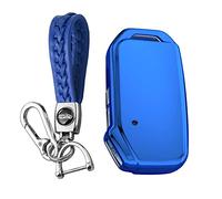 KUNIO Car Key Fob Cover Fit for Kia Sportage GT Sorento Soul Key Protective Cover Keychain TPU Key Holder 3 Buttons A Blue
