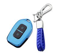 KUNIO Car Key Fob Cover fit for Renault Dacia Logan Duster Sandero Scenic Master Dokker Kwid Traffic Symbol Key Cover TPU Car Key Case Key Cover Keychain Keyring A Blue
