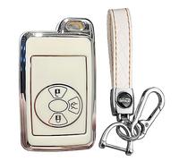 KUNIO Car Key Fob Cover Fit for Toyota RAV4 Auris Alphard Vellfire Premio Estima Key Protective Cover Keychain Key Holder, B White