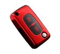 KUNIO Car Key Protective Case Fits Peugeot 207 307 407 308 607 3008 5008 Fits Citroen C3 C4 Picasso Berlingo DS3 Key Case TPU Key Cover Key Case 2 Buttons Red D
