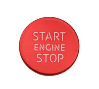 KUNIO Car Start Button Sticker - Audi A4/A6/A5/Q5/A7/Q7 - Red, 1 Piece - Aluminum Alloy - Push Button - ON-OFF - Touch Control