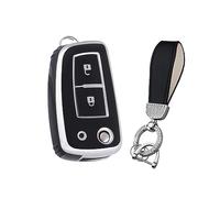 KUNIO Flip Car Key Case Key Fob Cover fit for Nissan Qashqai J11 Micra Pulsar Rogue Sunny X-Trail Murano Kashkay Juke Key Cover TPU Key Fob Key Cover Case 2 Buttons Black