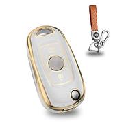 KUNIO Flip Key Fob Cover fit for Opel Vauxhall Astra K Corsa E fit for Buick Verano Encore GX GL6 2018-2020 Key Cover TPU Car Key Case Key Bag Key Case Keychain A White