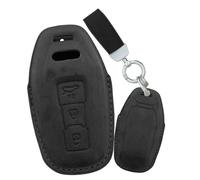 KUNIO for Audi 2025 Premium Suede Car Key Fob Cover Fit for Audi A3 A5L A6 Avant E-tron Q6 Q5 SUV A6L Q6L Q5 New 2025 Key Case Shell Full Protection with Keychain A Black