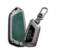 KUNIO for Volkswagen 3/5 Button Leather Metal Car Key Fob Cover Case Fit for VW ID.3 ID.4 2025 Golf 8 GTI R Atlas Cross Sport Skoda Octavia 2024 Keychain Key Fob Protetcor Accessories C Green