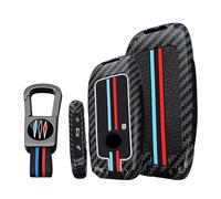 KUNIO Key Case Car Key Case Fits BMW ix1 2 Series U06 X1 U11 5 Series G60 540i iX40 xDrive 2023 2024 2025 Key Ring Carbon Fibre Metal 4 5 Buttons Key Case Key Box A Black