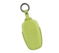 KUNIO Key Case Car Key Case Fits Ford Mustang Focus Fiesta Ranger EcoSport Edge Explorer F-150 Key Fob Leather Key Box 4 Buttons Key Case Black Grass Green