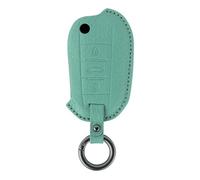 KUNIO Key Case Car Key Case Fits Peugeot 208 308 3008 5008 RCZ Fits Citroën C3 C4 Cactus DS7 Key Fob Leather Flip Key 3 Buttons Key Case Sea Blue A