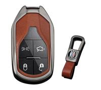 KUNIO Key Case Fits Maserati Ghibli Levante Quattroporte President GT GC 4 Car Key Cover Key Cover Key Protector Key Chain Accessories Brown
