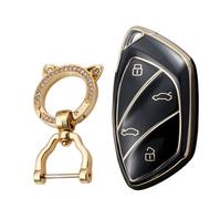 KUNIO Key Case Fits MG ZS EV MG6 EZS HS EHS MARVEL X Marvel R Fits Roewe RX5 I6 I5 RX3 RX8 ERX5 Accessories TPU Car Key Case Key Cover Key Fob 4 Buttons, black, 4 Tasten