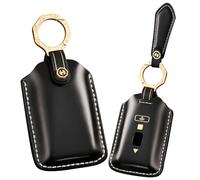 KUNIO Key Case Fits Rolls-Royce for Cullinan for Phantom Gusto for Phantom Obsidian Dawn Cowhide Protection Handmade Key Case Key Fob, black