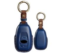 KUNIO Key Case Fits Subaru Outback XV Forester S5 E-Boxer Legecy Fits Toyota GR86 Leather Car Key Case Key Cover Key Fob Key Case 3 Buttons, blue, 3 Tasten