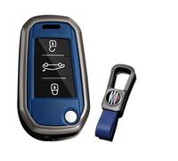KUNIO Key Case Suitable for Opel Crossland X Zafira Corsa F Fits Peugeot 5008 208 308 Fits Citroen C3 C4 Cactu Flip Key Cover Metal Key Cover Protective Case B Blue