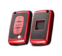 KUNIO Key Case Suitable for Peugeot 207 307 407 308 607 3008 5008 Fits Citroen C3 C4 Picasso Berlingo DS3 Key Protection TPU Key Case Key Case Key Case 3 Buttons Red C