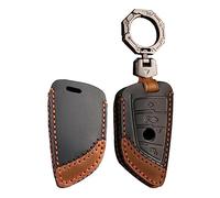 KUNIO Key Cover fit for BMW G30 G11 X1 F48 X2 X3 X5 X7 F15 X6 F16 X5M 2er 5 Series 7 Series 218i 530Li 750i Key Cover Case Leather Keychain Keyring 4 Buttons Black